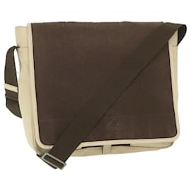 Prada-PRADA Shoulder Bag Canvas Leather Beige Brown Auth ki3765-Brown,Beige