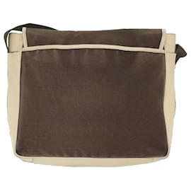 Prada-PRADA Shoulder Bag Canvas Leather Beige Brown Auth ki3765-Brown,Beige