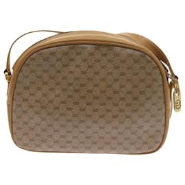 Gucci-GUCCI Micro GG Supreme Shoulder Bag PVC Leather Beige 001 256 1189 Auth ep2458-Beige