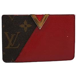 Louis Vuitton-LOUIS VUITTON Monogram Porte Cartes Kimono Kartenetui Rot M56172 LV Auth 59099-Rot,Monogramm