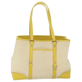 Prada-PRADA Tote Bag Canvas Beige Yellow Auth 59691-Beige,Yellow