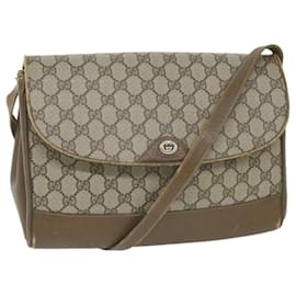 Gucci-GUCCI GG Supreme Shoulder Bag PVC Leather Beige 116 02 067 Auth ep2394-Beige