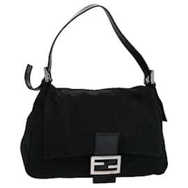 Fendi-FENDI Mamma Baguette Shoulder Bag Nylon Black 2308 26325 008 Auth ep2426-Black