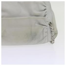Chanel-CHANEL Bolso de hombro con cadena Cuero Blanco CC Auth bs10195-Blanco