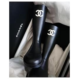 Chanel-Bottes de pluie-Noir