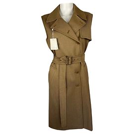 Max Mara Long Wool Vest Beige Beige