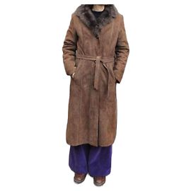 Autre Marque shearling coat size 38 Dark brown