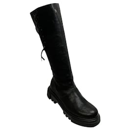 Autre Marque-Henry Beguelin Black Leather Stivale Boots-Black