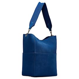 Céline-Blue Celine Medium Seau Sangle Bucket Bag-Blue