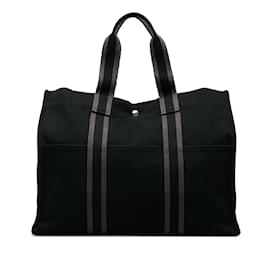 Hermès-Black Hermes Fourre Tout GM Tote Bag-Black