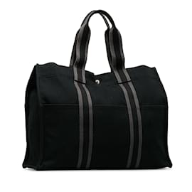 Hermès-Black Hermes Fourre Tout GM Tote Bag-Black