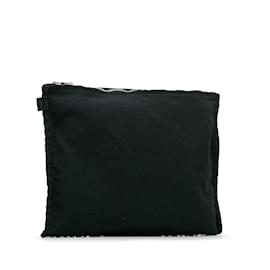 Hermès-Pochette en toile Hermès noire-Noir