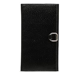 Gucci-Black Gucci Leather Long Wallet-Black