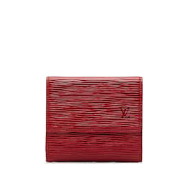 Louis Vuitton-Portefeuille Louis Vuitton Epi Portefeuille Elise rouge-Rouge