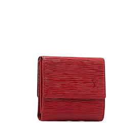 Louis Vuitton-Portafoglio rosso Louis Vuitton Epi Portefeuille Elise-Rosso