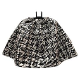 Jupe bicolore Bottega Veneta noir et blanc cassé en polyester Autre