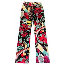 Novas calças de algodão com estampa tropical da Givenchy Multicor