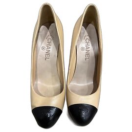 Chanel Beige Leather Heels Beige