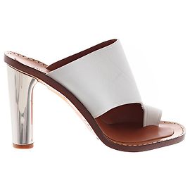 Céline White Leather High Sandals White