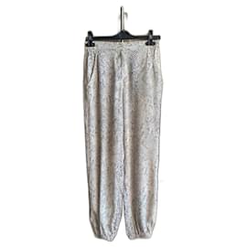Calça Zimmermann de seda bege Bege