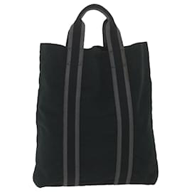 Hermès-HERMES Fourre Tout Kabas Tote Bag Canvas Black Auth 59980-Black