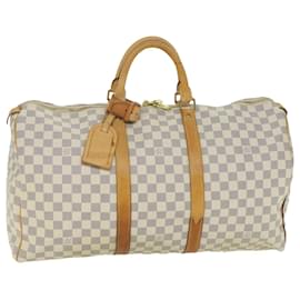 Louis Vuitton-LOUIS VUITTON Damier Azur Keepall 50 Boston Tasche Nr41430 LV Auth 59264EIN-Andere