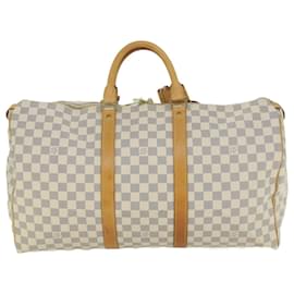 Louis Vuitton-LOUIS VUITTON Damier Azur Keepall 50 Boston Bag N41430 Autenticação de LV 59264UMA-Outro