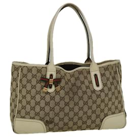 Gucci-GUCCI GG Canvas Web Sherry Line Tote Bag Beige Rouge Vert 163805 auth 60259-Rouge,Beige,Vert