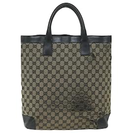 Gucci-GUCCI GG Lona Tote Bag Bege 002 1121 2123 auth 60143-Bege