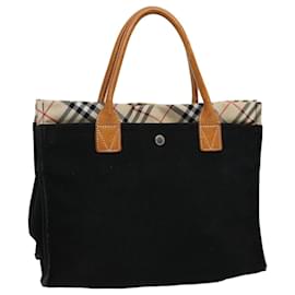 Burberry-BURBERRY Blue Label Sac à main Toile Noir Auth bs10228-Noir