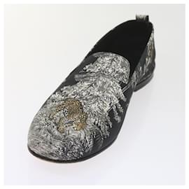 Hermès-HERMES Jungle semelle cuir Shoes Canvas 42.5 Black White Brown Auth bs9909-Brown,Black,White