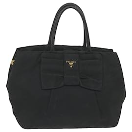 Prada-PRADA Hand Bag Nylon Black Auth 59480-Black