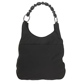 Christian Dior-Christian Dior Maris Pearl Shoulder Bag Nylon Black Auth 60138-Black