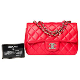 Chanel-Sac CHANEL Timeless/Classique en Cuir Rouge - 101590-Rouge