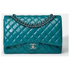 Chanel-Sac Chanel Timeless/Classic in Blue Leather - 101588-Blue