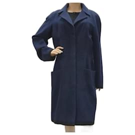 Chanel-Chanel Navy Cashmere Silk Coat-Navy blue