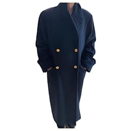 Hermès-abrigo viejo 100% Hermès de cachemira-Negro