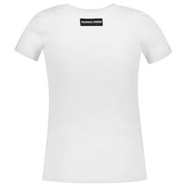 Marine Serre-1x1 Ripp-T-Shirt – Marine Serre – Baumwolle – Weiß-Weiß