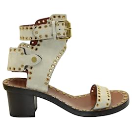 Isabel Marant-Isabel Marant Jaeryn Studded Accents Sandals in White Suede-White