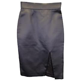 Miu Miu-Miu Miu Pencil Skirt in Grey Silk-Grey