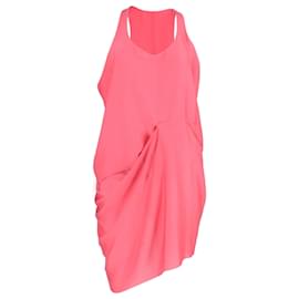Acne-Acne Studios Mini-robe drapée sans manches en soie rose-Rose