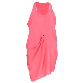 Acne Studios Minivestido drapeado sin mangas en seda rosa Rosa