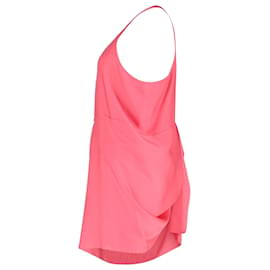 Acne-Mini abito senza maniche drappeggiato di Acne Studios in seta rosa-Rosa