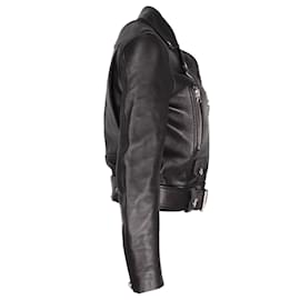 Acne-Acne Studios Mock Biker Jacket in Black Leather-Black