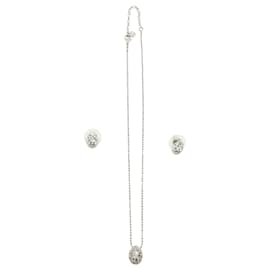 Swarovski-Conjunto de pendientes y collar Swarovski Born en metal plateado-Plata,Metálico