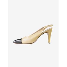 Chanel-Beige Mary-Jane slingbacks with pointed heel - size EU 37.5-Other