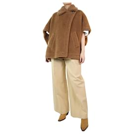 Max Mara-Brown teddy fleece jacket - size UK 10-Brown