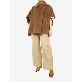 Max Mara-Brown teddy fleece jacket - size UK 10-Brown