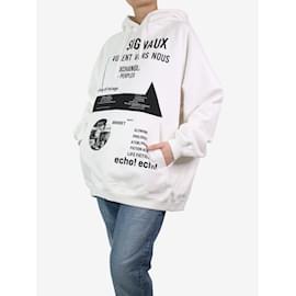 Prada-White graphic print oversized hoodie - size M-White