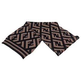 Fendi-NEW FENDI MONOGRAM FF FXT SCARF251 IN TWO-TONE WOOL NEW WOOL SCARF-Other